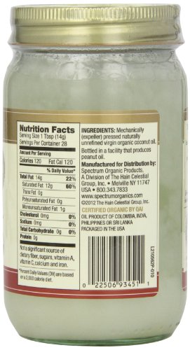 Spectrum Coconut Oil, Organic Unrefined, 14 Ounce Tub (Pack Of 3) #TOP1
