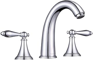 Aquaterior 3 Hole 8 Inch Bathroom Faucet for Undermount Wall Mount Sink Widespread 2 Handle Basin Mixer Taps Chrome(CUPC NSF CEC)