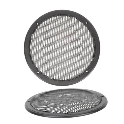 IWOWHERO 2個 車用サブウーファーメタルメッシュグリル 耐久性プラスチック 鉄製 スピーカープロテクター 高密設計 簡単取付可能 低音炮網罩