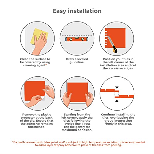 Walplus 3D Adesivi per Piastrelle Adesivi Murali