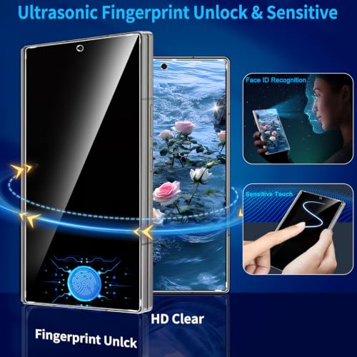 Image of 3 Pack Privacy Screen Protector for Samsung Galaxy Z Fold 8 Tempered Glass + 2 Pack Camera Lens Protector, True 25Anti Spy, 9H Hardness, Fingerprint Unlock, Case Friendly Bubble-Free