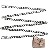 Chudian Taschenkette 120cm Schwarz, Kette Trageriemen Ersatz Taschenriemen Kettenriemen Tasche Metall Schulterriemen für Tasche Handtasche Damen Umhängetasche DIY Schultertasche Geldbeutel