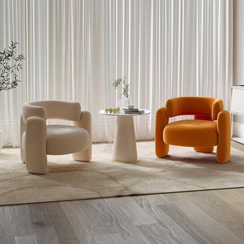 Brushed Velvet Upholstered Barrel Accent Chair, Stylish Side Armchair with 3 Legs for Living Room, Bedroom, Office, Waiting Rooms - Modern Comfort (29.92" x 28.35" x 27.95")