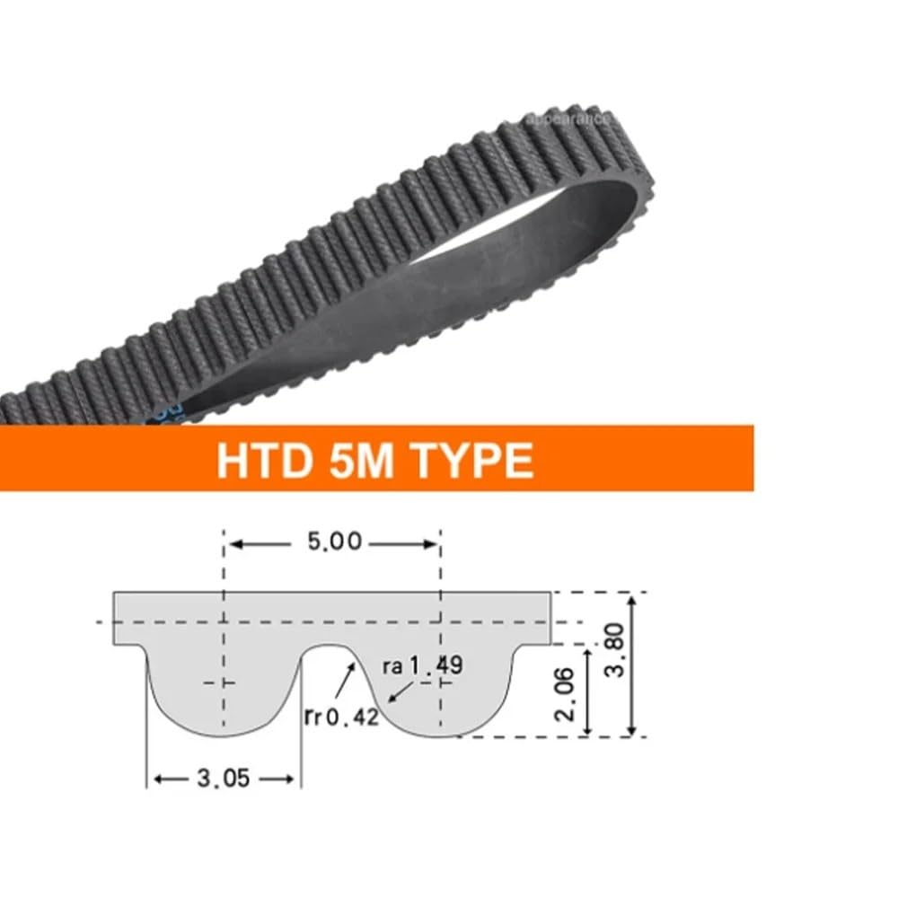 Courroie Trapézoïdale Courroie Distribution Synchrone HTD5M Diamètre: 610mm - 640mm Largeur: 8/10/12/15/20/25/30/35/40/50/60mm Transmission