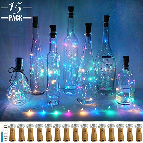 LoveNite Wine Bottle Lights with Cork, 15 Pack Battery Operated 10 LED Cork