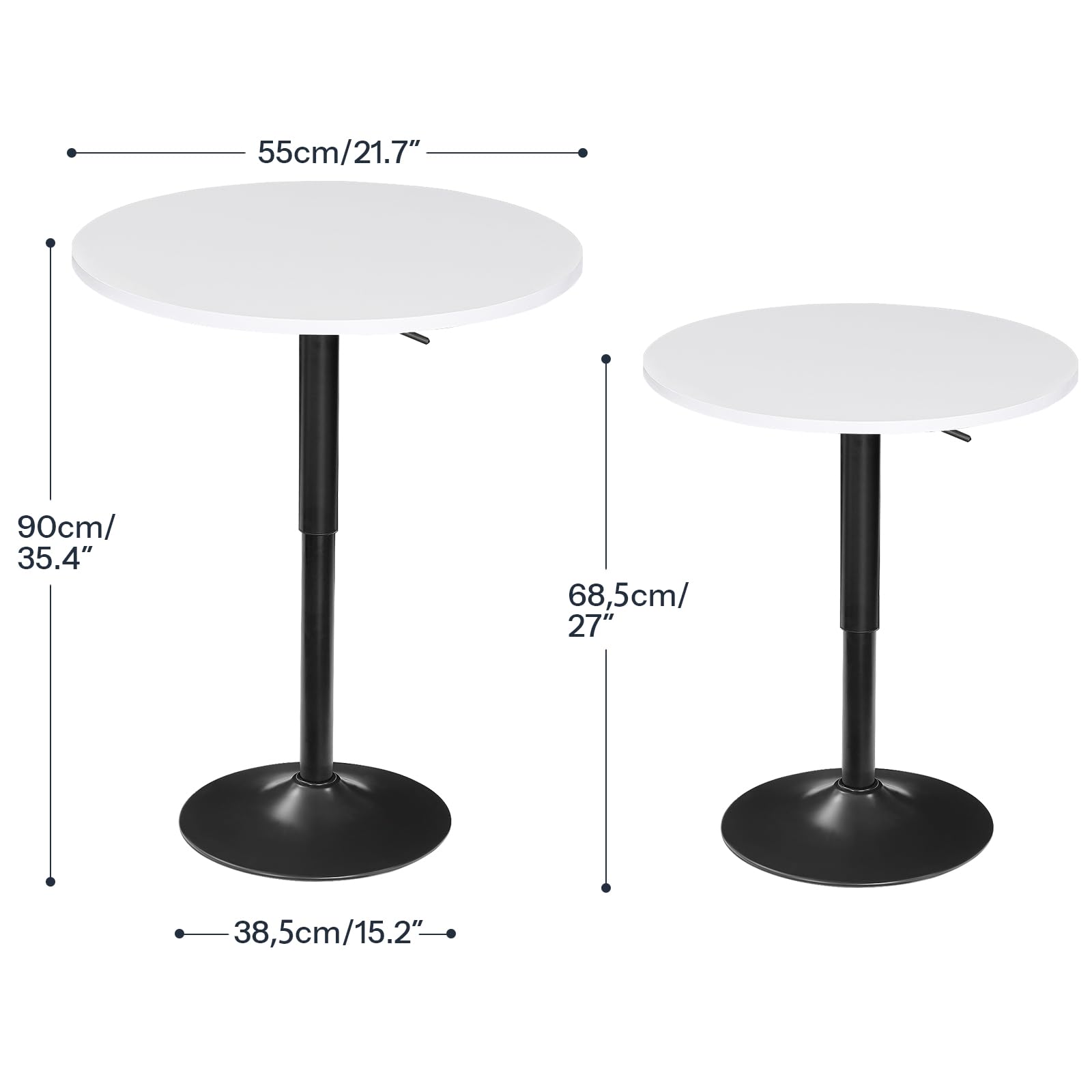 Amazon.com: HOOBRO Bar Table, Height-Adjustable Round Pub Table 27