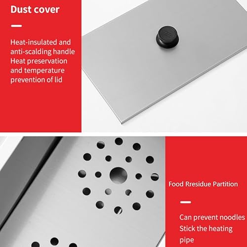 Miniatura 5 de Koalalko Olla de pasta comercial con 4 agujeros, máquina de cocción de fideos, máquina de cocción de calderas, mesa de fideos con 4 cestas de fideos