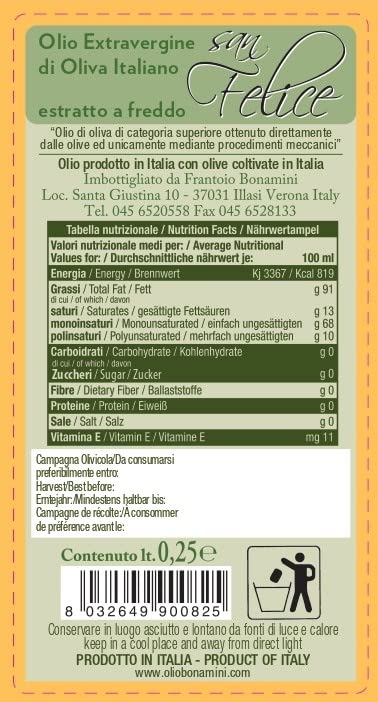 Frantoio Bonamini Aceite de Oliva Extra Virgen 250 ml miniatura 2