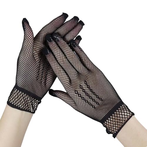 Gants en résille simples pour les événements de mariage Gants courts extensibles Maille Protection solaire Lavage à la main Pour mariage et occasion à...