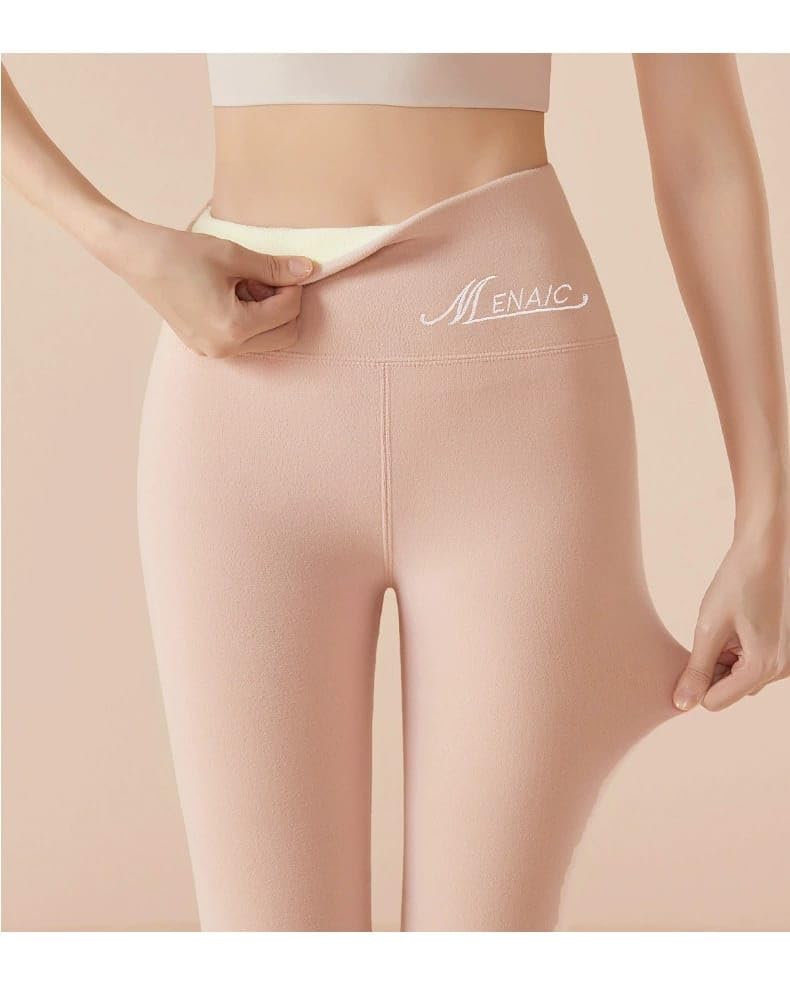 Image of Celary Women's Nude Fleece Lined Leggings - Winter Warm Pantyhose Look, Thermal Tights, Soft & Stretchable Winter Stockings