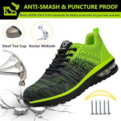 Image of Steel Toe Shoes for Men Women Lightweight Comfortable Work Shoes Indestructible Slip Resistant Safety Shoes for Construction