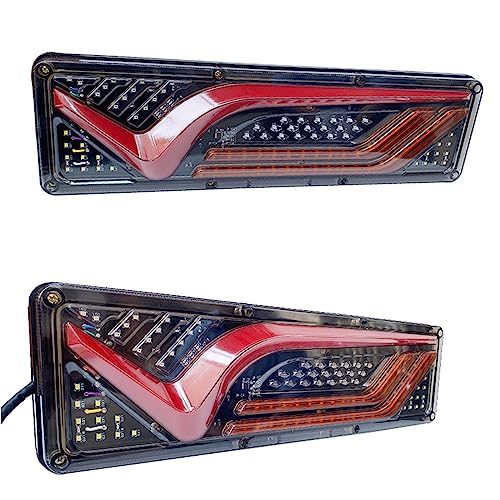 Materiale: ABS + PC + LED REPYL 2PCS 12v-24V LED Dinamico Fanale posteriore del Camion Segnale di Girata Luci di Stop Posteriori Segnale di Retromarcia Lampada Rimorchio Camion Bus Camper Caravan (Color : 2X 46cm, Size : 24V
