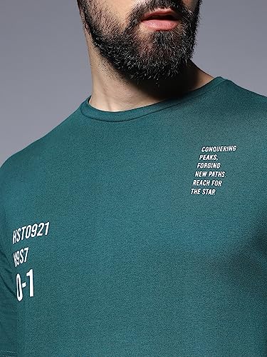 Image of HIGH STAR Men's Typography Applique Regular Fit T-Shirt