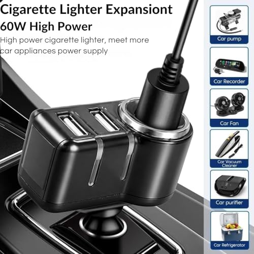 Image of DETACHI Car Charger 3.1A Dual USB Fast Charging Adapter with 12V /24V Socket Lighter Socket Splitter, LED Charging Indicator, Universal Mobile Charger for Phone, GPS, Dash Cam & Car Accessories