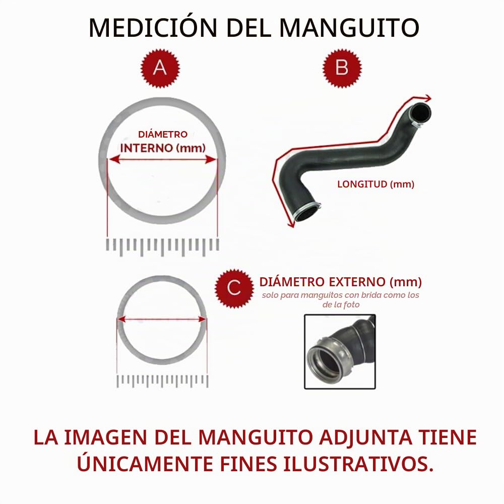 Manguito Intercool Wielen compatible con Mazda 5 2.0 CD Tubo Turbo RF7N13221