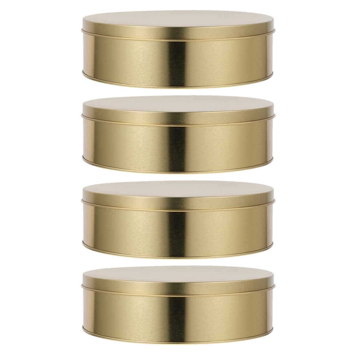 Boîtes à Biscuits de Noël Fenical Dorées en Fer Lot de 4 avec Couvercles Hermétiques Rangement