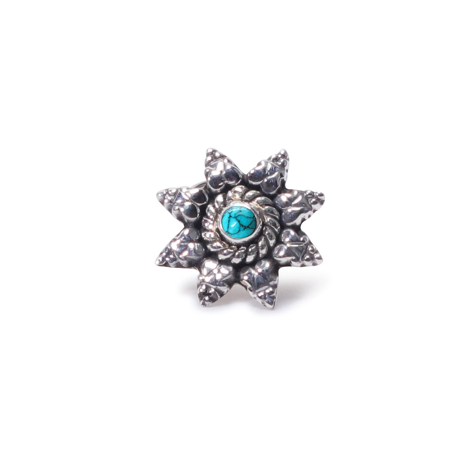 Stone Nose Pin Wire Nose Pin in Pure 92.5 Sterling Silver-image-26
