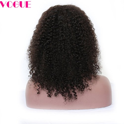 Peruvian Virgin humanhair Curly Lace Front Wigs with Bangs Short Kinky Curly Full Lace Wigs for Black Women (10"LaceFrontWig, Natural Color)