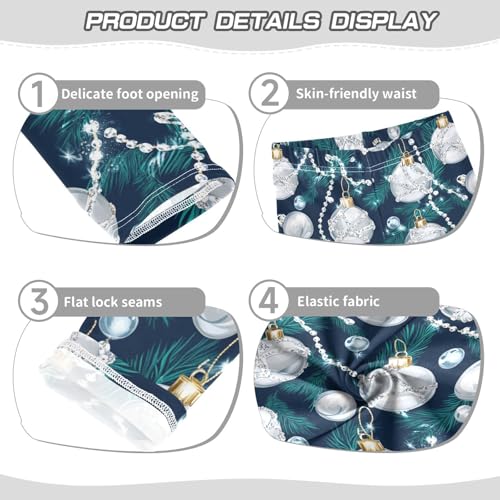 ZZKKO Girls Leggings Christmas Jewel with Snowballs Toddler Girls Clothes Leggings for Girls Toddler Girls Leggings 3-4T3