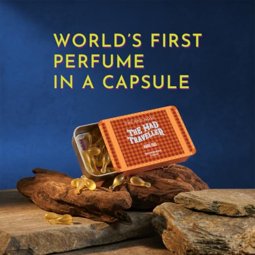 Image of Rare Oud Parfum Oil Capsules - 1 ml Biodegradable Gelatin Capsules | Oriental Woody Fragrance | Long-Lasting 10+ Hours | Cardamom, Pink Pepper, Sandalwood, Oud & Amber | Travel-Friendly Pocket Perfume