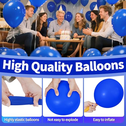 Image of Blue Balloon 110pcs, 12 Inch Thickened Latex Party Balloons Helium Bright Color for Birthday Baby Shower Wedding Party Supplies Arch Garland Decoration