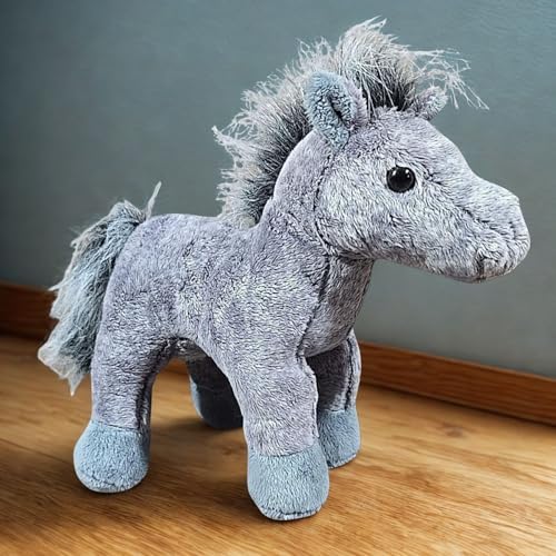 Tickles Horse Soft Stuffed Plush Animal Toy for Kids Boys & Girls Birthday Gift (Color: Grey Size: 25 cm)
