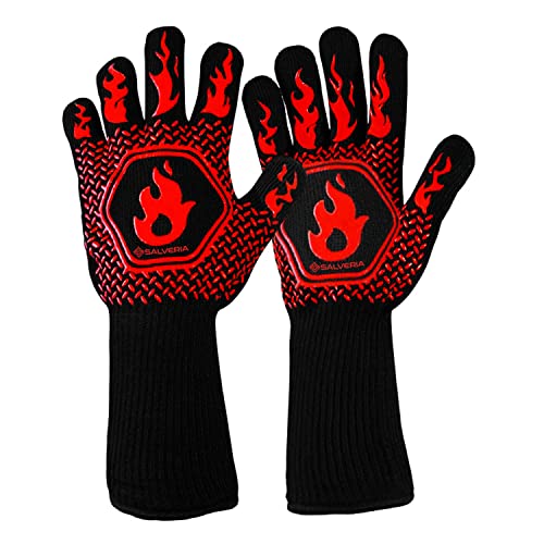 Gant Four Anti Chaleur Gant cheminee Anti feu Résistant jusqu'a 800°C 1472°F Certification EN407 pour la Protection Contre Les Risques Thermiques Gants Four Anti Chaleur Barbecue Cover