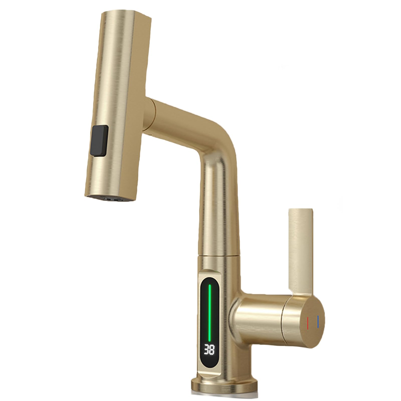 Robinet de salle de bain dore rotatif anti eclaboussures