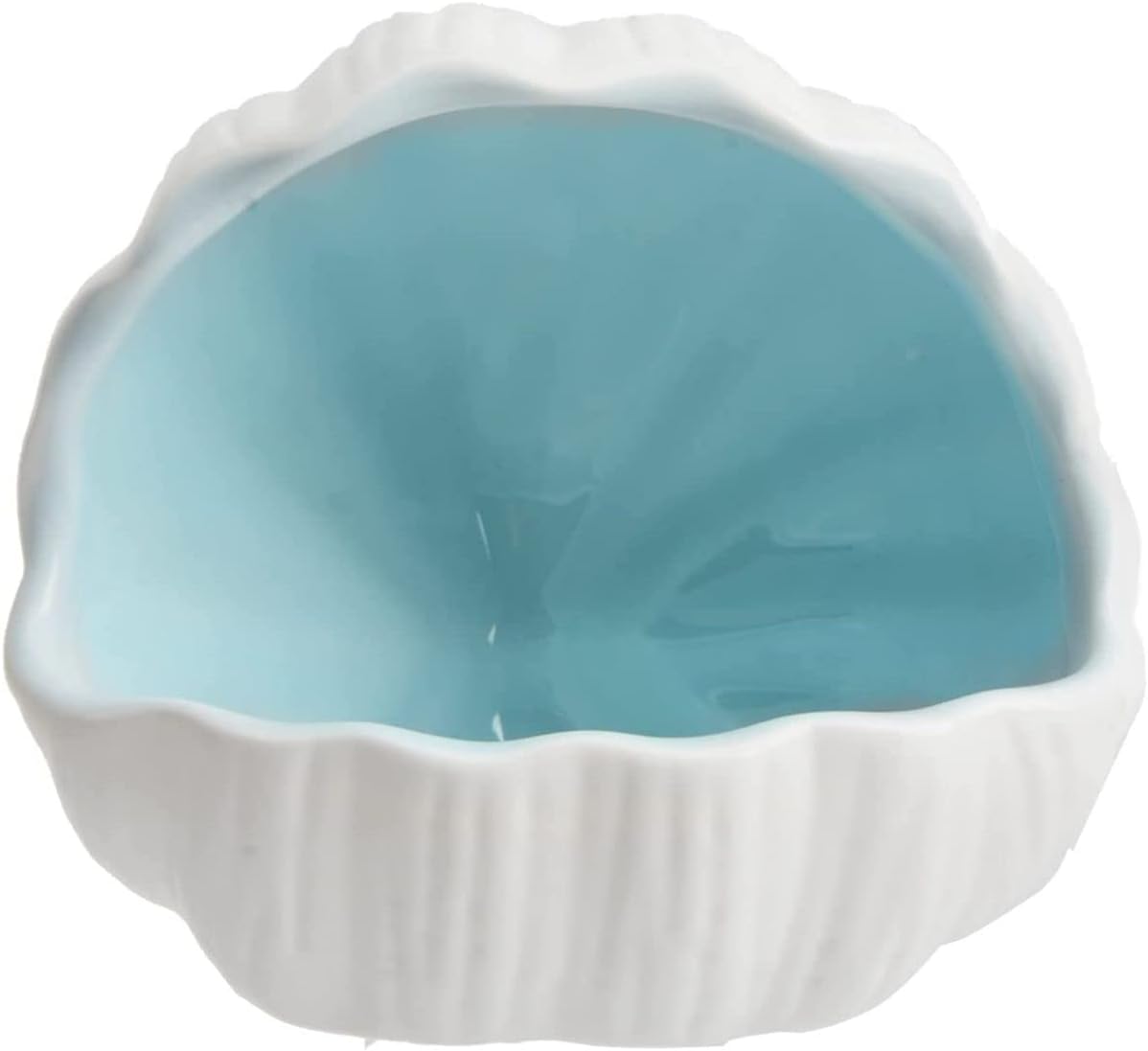 PENCK Betta Fish Tank Accessory Decor Cute Ceramic Aquarium Cave Shell Shape Fish House Hideout Ornament for Shrimp Fish Hiding Playing (Blue)