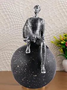 Divine Charmistry Men Sitting on Ball Showpiece for Home Decor Showpiece, Atlas Sculpture for Office Table D?cor Multicolour - 5