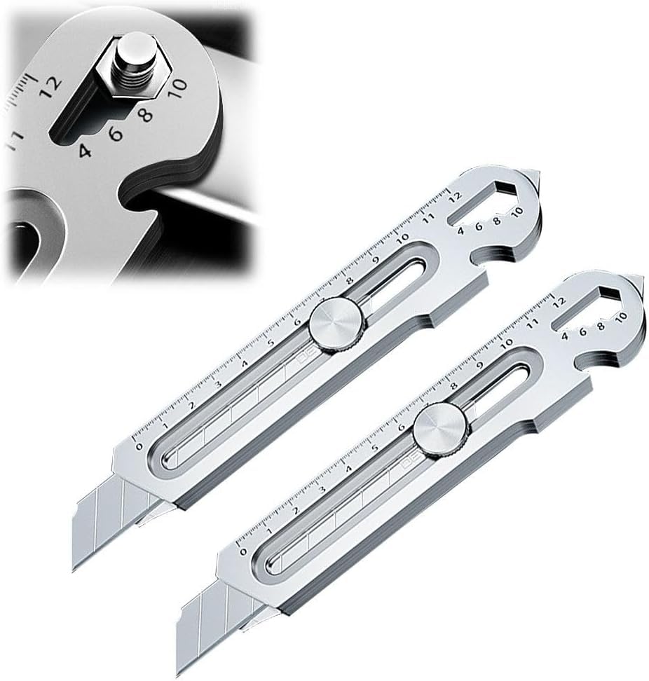 Kelexx 6-in-1 Professional Safety Retractable Utility Knife – Multi-Functional Carpet Cutter & Box Opener for Home, Offi
