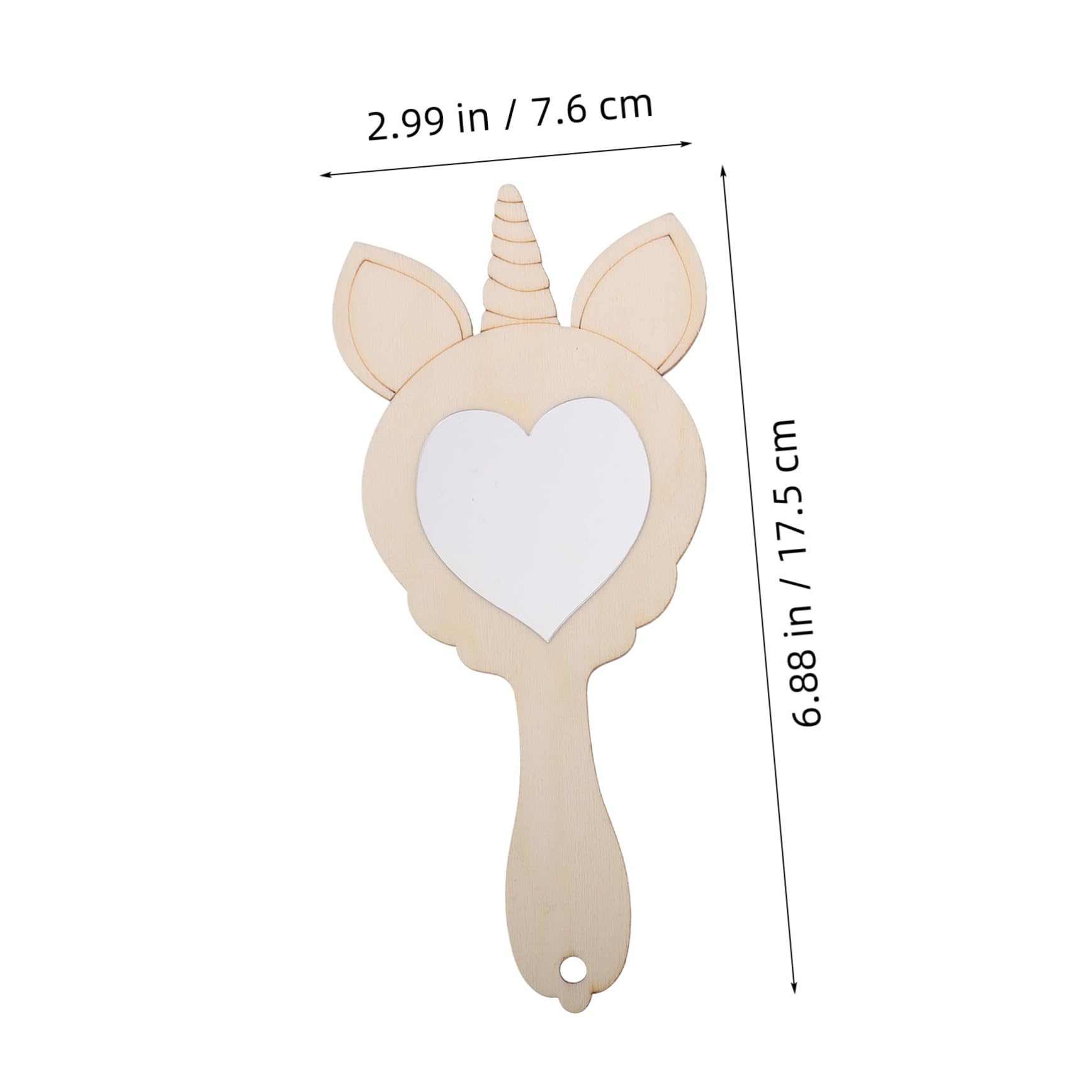 Beatifufu Unicorn Mirror Set Handmade Wooden Craft Mirror Boys and Girls Decorative Accessory