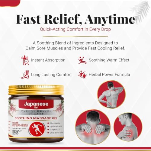 Image of Culina Pain Relief Gel |Japanese Formula Soothing Massage Gel for Joint & Muscle Pain Relief | Arnica, Mugwort, Hyaluronic Acid - Back, Neck, Knee & Leg Massage Balm | 100g (Pack of 2)