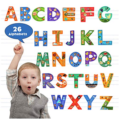 SYNARRY Wooden Alphabet Jigsaw Puzzles for 3 4 5 Year Olds - Image 3