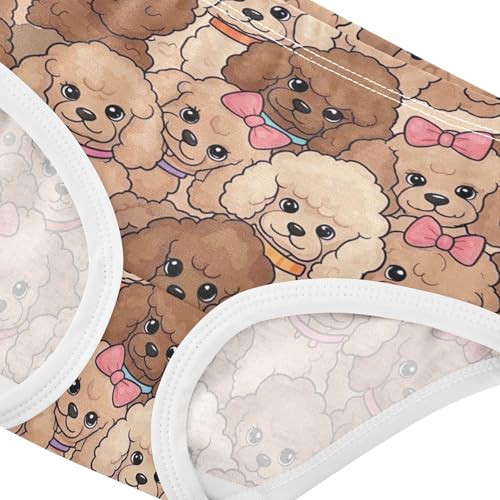 Print Toddler Girls Underwear 2t Cotton Cute Panties Girl Cute Cartoon Poodles Brown Beige Kids Briefs Undies4