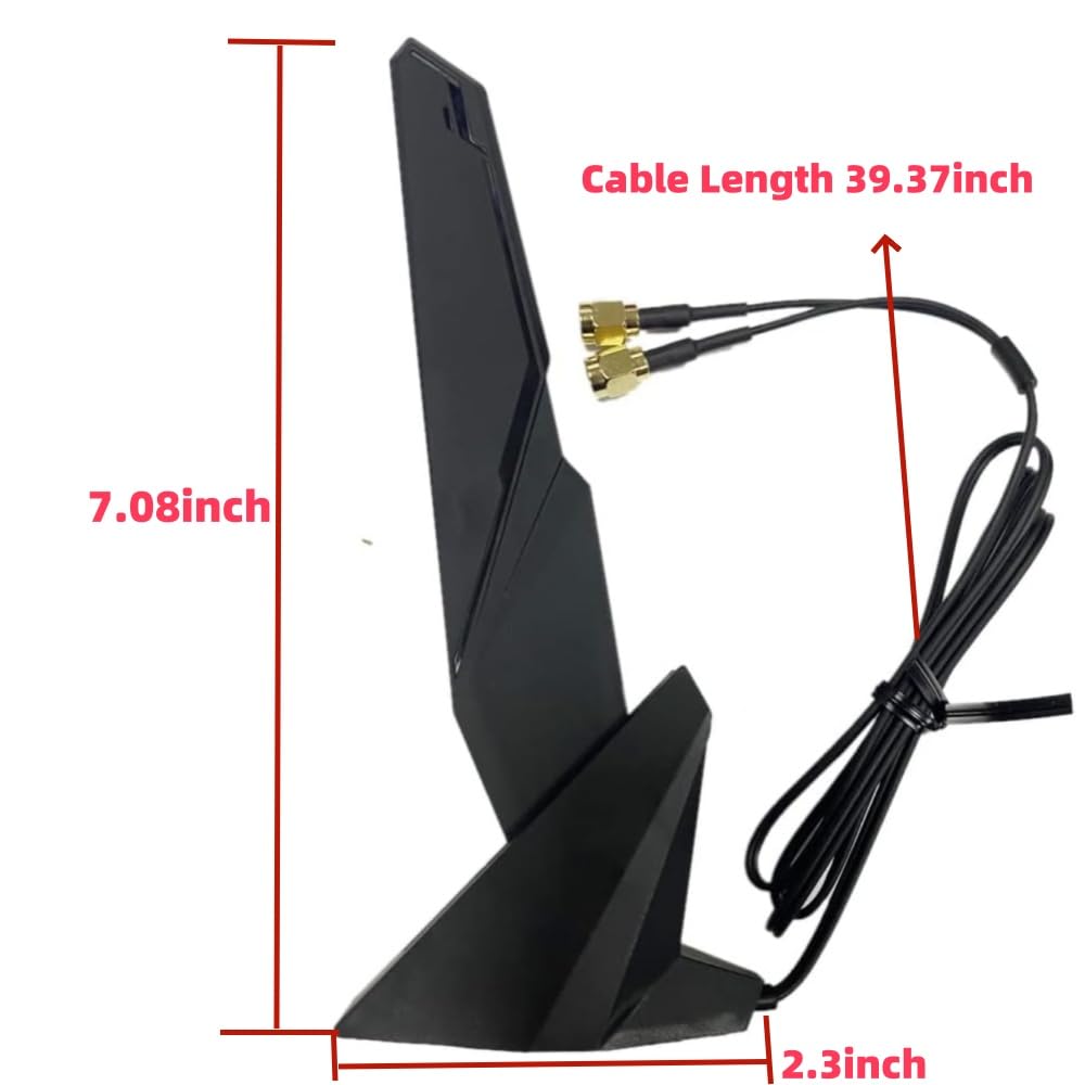 Dual Band WiFi Antenna 2.4GHz 5GHz RP-SMA Magnetic Base Adapter Antenna With 1meters for ASUS Z590 Z390 Z490 X570 H610 H670 M13H M12 M11 Motherboard Card Wireless Network Router Laptop WiFi 6E Antenna