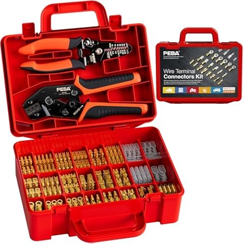 PEBA Crimping Tool AWG 24-14 for Open Terminal 2.8mm 3.5mm 3.9mm 4.8mm 6.3mm Connector, Wire Crimper suit Speaker Connectors Terminal, Molex Connectors, AMP-TE Connectors - Spade Connectors Kit Cover