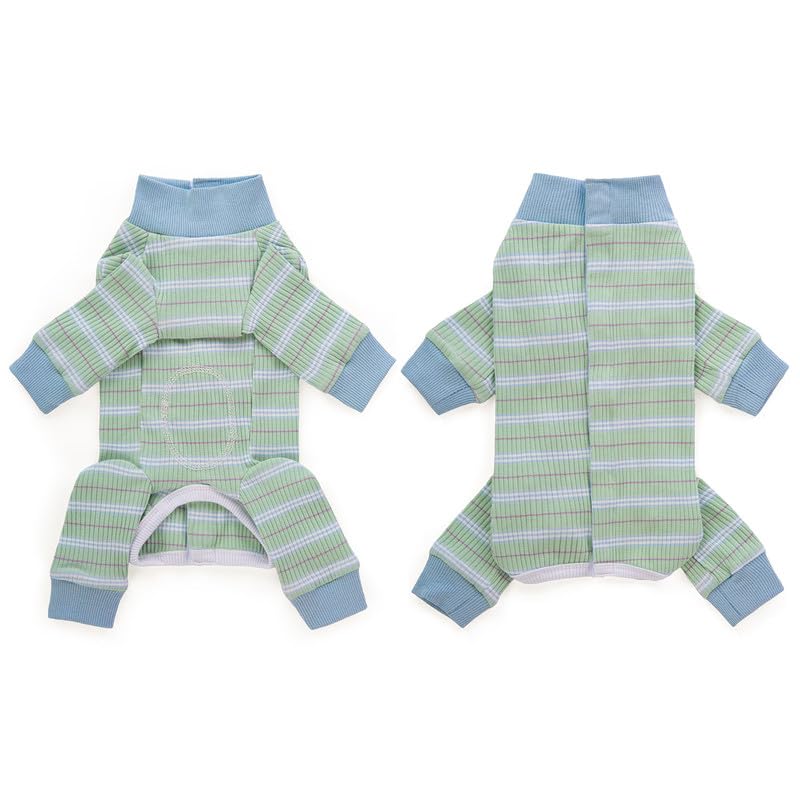 Image of Dog Surgery Recovery Suit for Small Dogs, 4-Legged Dog Onesie After Surgery with Back Snaps, Breathable Cotton Spay and Neuter Bodysuit for Female and Male Dogs