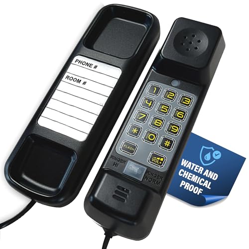 Teléfono con cable Med-Pat TL-WP resistente al agua negro