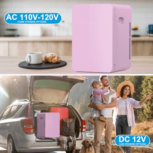 Image of advwin 22L Mini Fridge for Bedroom, 30 Cans Portable Cooler & Warmer Compact Refrigerators with AC /DC Power for Skin Care, Beverage, Cosmetics, Food, Drinks, Office Desk Dorm Room