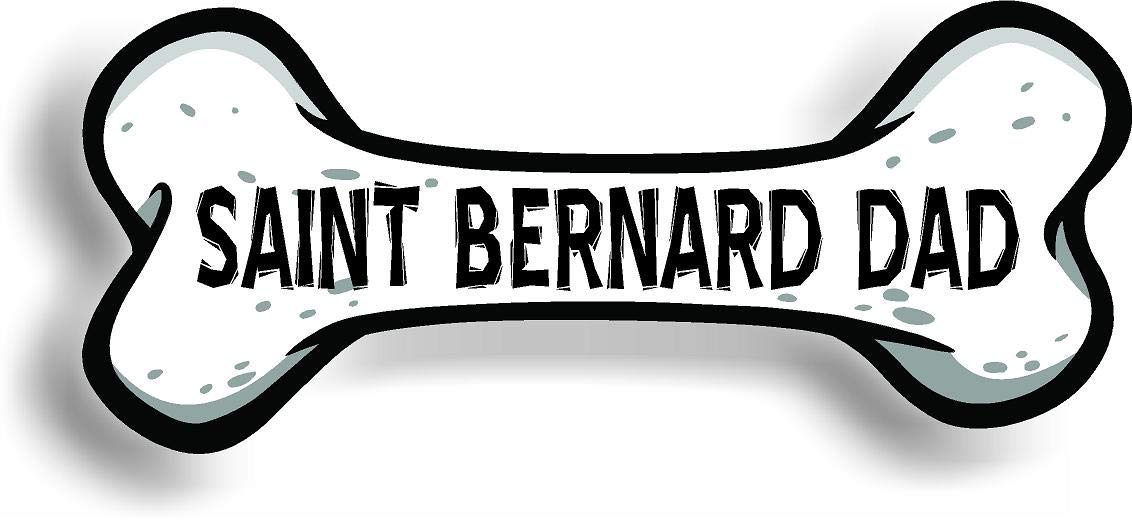 Saint Bernard Dad Dog Bone Car Bumper Magnet, Magnetic for Refrigerator, Decorative Fridge, Office, Whiteboard, Kitchen, Locker Waterproof Decor,