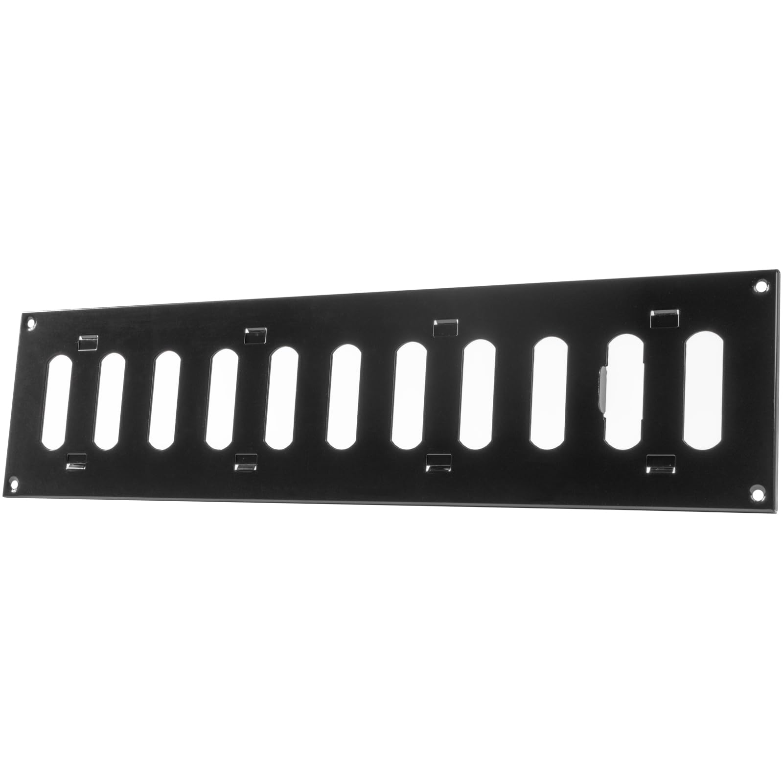 Vent Systems Rechthoekig ventilatierooster van zwart metaal, 40,6 x 10,2 cm, met geïntegreerd gaasscherm, HVAC-ventilatierooster voor keuken, badkamer, huis