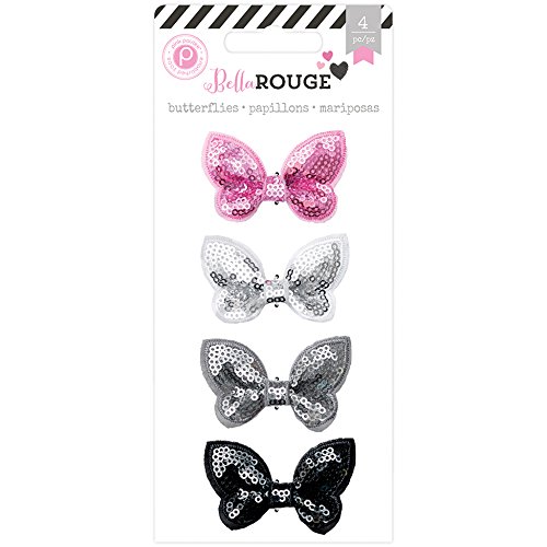 American CraftsBella Rouge Sequin Butterflies, 4-Pack