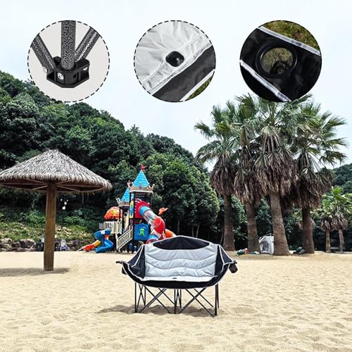 Chaise de camping double pliable et portable pour exterieur - 3