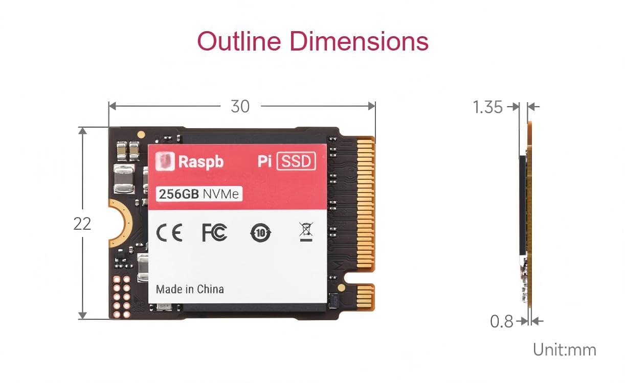 TUOPUONE Oficjalny dysk SSD Raspb Pi, szybkie dyski półprzewodnikowe, pojemność 1 TB, zgodny ze standardem PCIe Gen 3, odpowiedni dla Raspb Pi 5