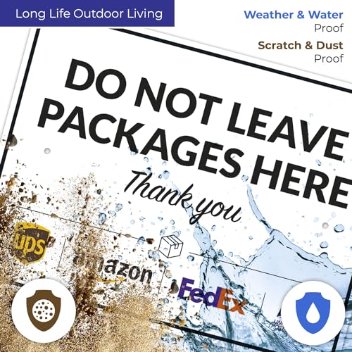 Image of Package Delivery Sign, Delivery Instructions Do Not Leave Package Here Sign, 18x24 Inches, Rust Free .063 Aluminum, Fade Resistant, Made in USA by Sigo Signs