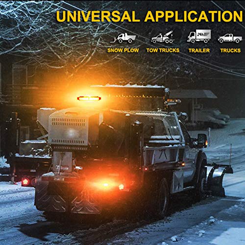 FOXCID White Amber 26" 54 LED Emergency Warning Security Roof Top Flash Strobe Light Bar with Magnetic Base, for Plow or Tow Truck Construction Vehicle - Thumbnail 5