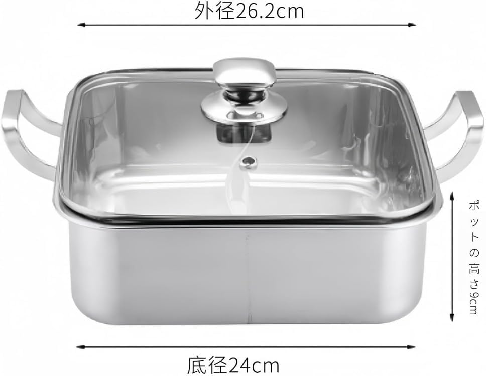 家庭用おでん鍋おでん料理カット鍋ステンレス卓上鍋調理器具IHクッキングヒーター対応直火鍋パーティー家庭用業務用 (32cm) [並行