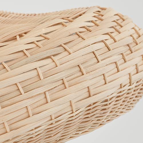 JIA LE SHI Boho Woven Rattan Pendant Light for Kitchen Island 15.74” Dome Ceiling Woven Pendant Lighting for Dining Room Bedroom Foyer Hallway - Image 3