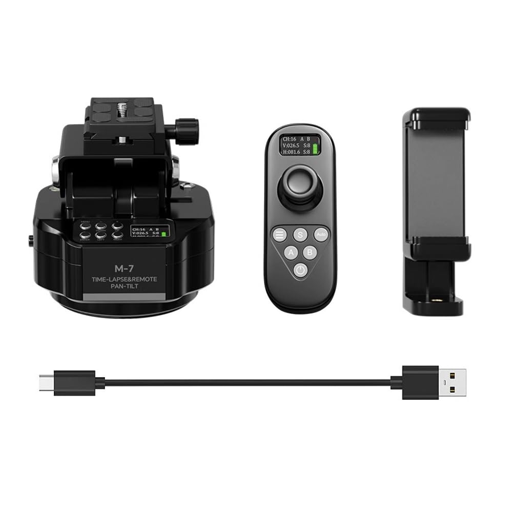 Gimbal Eléctrico para Fotografía Time-Lapse M7 con Control Remoto Inalámbrico y Obturador. Rotación Panorámica de 360 Grados.
